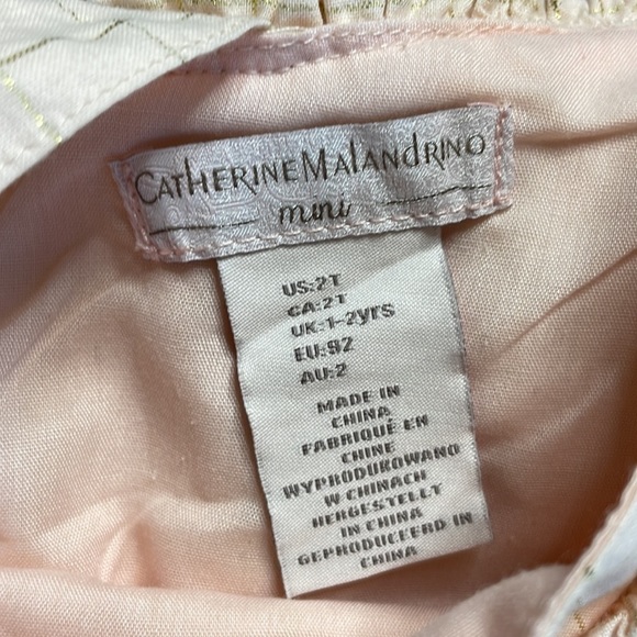 Catherine Malandrino Mini Asymmetrical Gold and Pink One Piece, size 2T - Picture 2 of 6